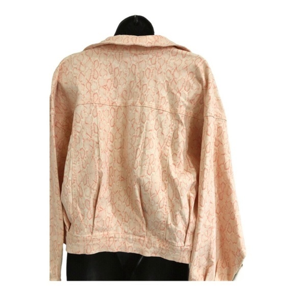 INC orange cheetah print bomber style denim jacket size XL brand new - Picture 5 of 10
